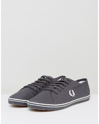 dunkelgraue niedrige Sneakers von Fred Perry