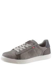 dunkelgraue niedrige Sneakers von Pioneer Authentic Jeans