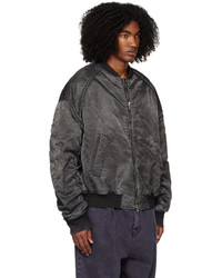 dunkelgraue Nylon Bomberjacke von Juun.J