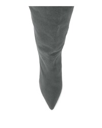 dunkelgraue Overknee Stiefel aus Wildleder von Yeezy