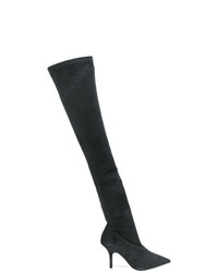 dunkelgraue Overknee Stiefel aus Wildleder von Yeezy