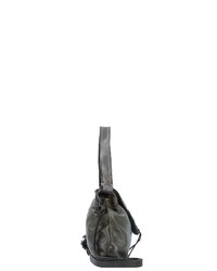 dunkelgraue Satchel-Tasche aus Leder von Caterina Lucchi