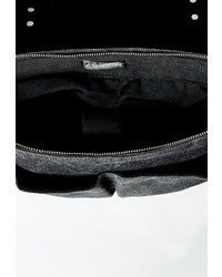 dunkelgraue Satchel-Tasche aus Leder von Dreimaster