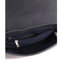 dunkelgraue Satchel-Tasche aus Leder von EMILY & NOAH