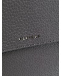 dunkelgraue Satchel-Tasche aus Leder von Orciani