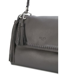 dunkelgraue Satchel-Tasche aus Leder von Liu Jo