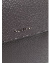 dunkelgraue Satchel-Tasche aus Leder von Orciani