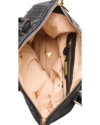 dunkelgraue Satchel-Tasche aus Leder von Deux Lux
