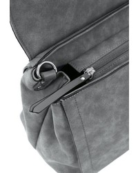 dunkelgraue Satchel-Tasche aus Wildleder von EMILY & NOAH