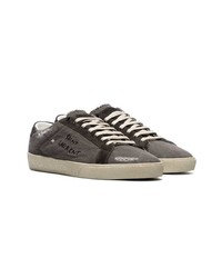 dunkelgraue Segeltuch niedrige Sneakers von Saint Laurent