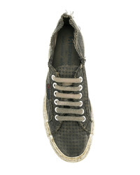 dunkelgraue Segeltuch niedrige Sneakers von Massimo Alba