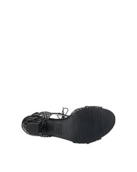 dunkelgraue Segeltuch Sandaletten von Simen
