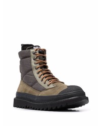 dunkelgraue Segeltucharbeitsstiefel von Diesel