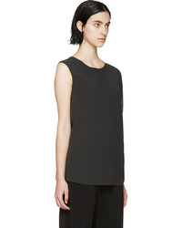 dunkelgraue Seide Bluse von Lanvin