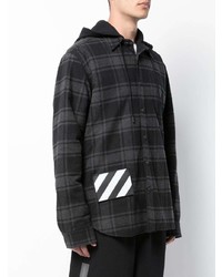 dunkelgraue Shirtjacke mit Karomuster von Off-White