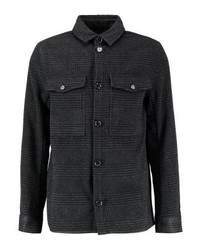 dunkelgraue Shirtjacke mit Karomuster von Pier One
