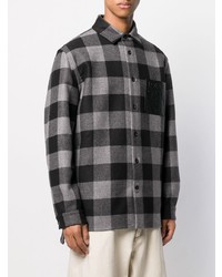 dunkelgraue Shirtjacke mit Vichy-Muster von Loewe