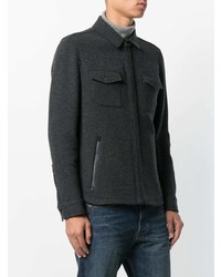 dunkelgraue Shirtjacke von Woolrich