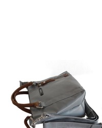 dunkelgraue Shopper Tasche aus Leder von 7clouds