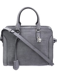 dunkelgraue Shopper Tasche aus Leder von Alexander McQueen