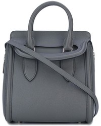 dunkelgraue Shopper Tasche aus Leder von Alexander McQueen
