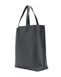 dunkelgraue Shopper Tasche aus Leder von Saint Laurent