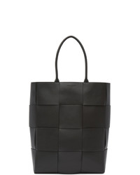 dunkelgraue Shopper Tasche aus Leder von Bottega Veneta