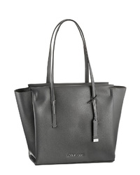 dunkelgraue Shopper Tasche aus Leder von Calvin Klein