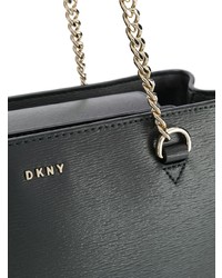 dunkelgraue Shopper Tasche aus Leder von DKNY