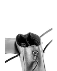 dunkelgraue Shopper Tasche aus Leder von COLLEZIONE ALESSANDRO