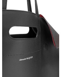 dunkelgraue Shopper Tasche aus Leder von Alexander McQueen