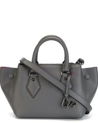 dunkelgraue Shopper Tasche aus Leder von Diane von Furstenberg