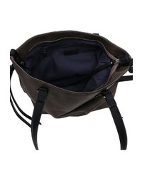 dunkelgraue Shopper Tasche aus Leder von EMILY & NOAH