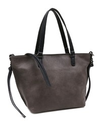 dunkelgraue Shopper Tasche aus Leder von EMILY & NOAH