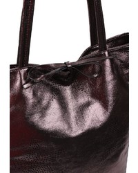 dunkelgraue Shopper Tasche aus Leder von EMILY & NOAH