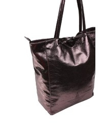 dunkelgraue Shopper Tasche aus Leder von EMILY & NOAH