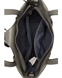 dunkelgraue Shopper Tasche aus Leder von EMILY & NOAH