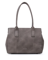 dunkelgraue Shopper Tasche aus Leder von EMILY & NOAH