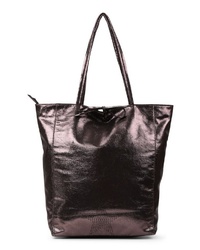 dunkelgraue Shopper Tasche aus Leder von EMILY & NOAH