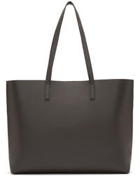 dunkelgraue Shopper Tasche aus Leder von Saint Laurent