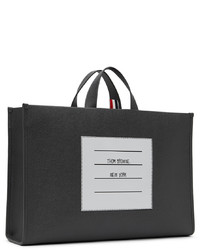 dunkelgraue Shopper Tasche aus Leder von Thom Browne