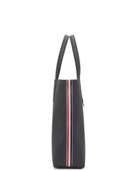 dunkelgraue Shopper Tasche aus Leder von Thom Browne