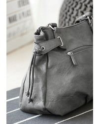 dunkelgraue Shopper Tasche aus Leder von J. JAYZ