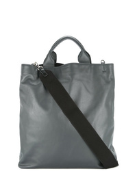 dunkelgraue Shopper Tasche aus Leder von Jil Sander