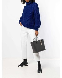 dunkelgraue Shopper Tasche aus Leder von DKNY