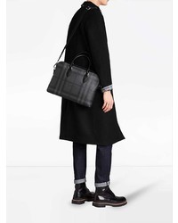 dunkelgraue Shopper Tasche aus Leder von Burberry