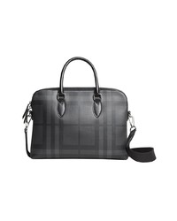 dunkelgraue Shopper Tasche aus Leder von Burberry