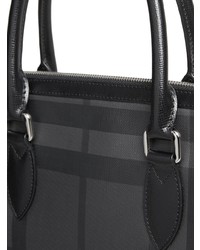 dunkelgraue Shopper Tasche aus Leder von Burberry