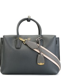dunkelgraue Shopper Tasche aus Leder von MCM