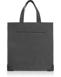 dunkelgraue Shopper Tasche aus Leder von MCQ